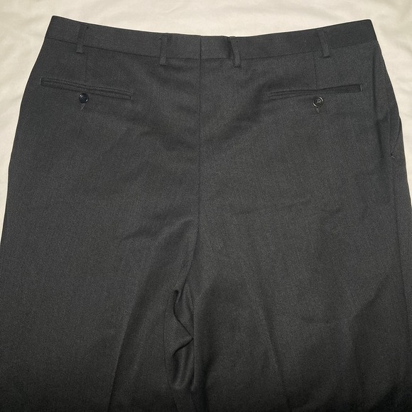 Canali Pants Mens XL 38x31 100% Wool Formal Business Charcoal Gray Pleated Front - Picture 4 of 9